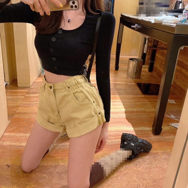 (Hàng Quảng Châu) Quần short jeans cạp cao chun cá tính (TB) | BigBuy360 - bigbuy360.vn