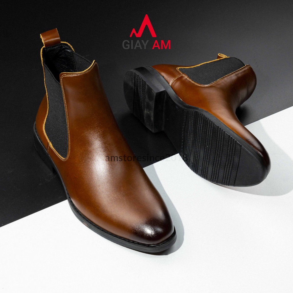 Giày Chelsea boot 2022 ver 3.0 Plus da bò thật 100% cao cấp tăng chiều cao