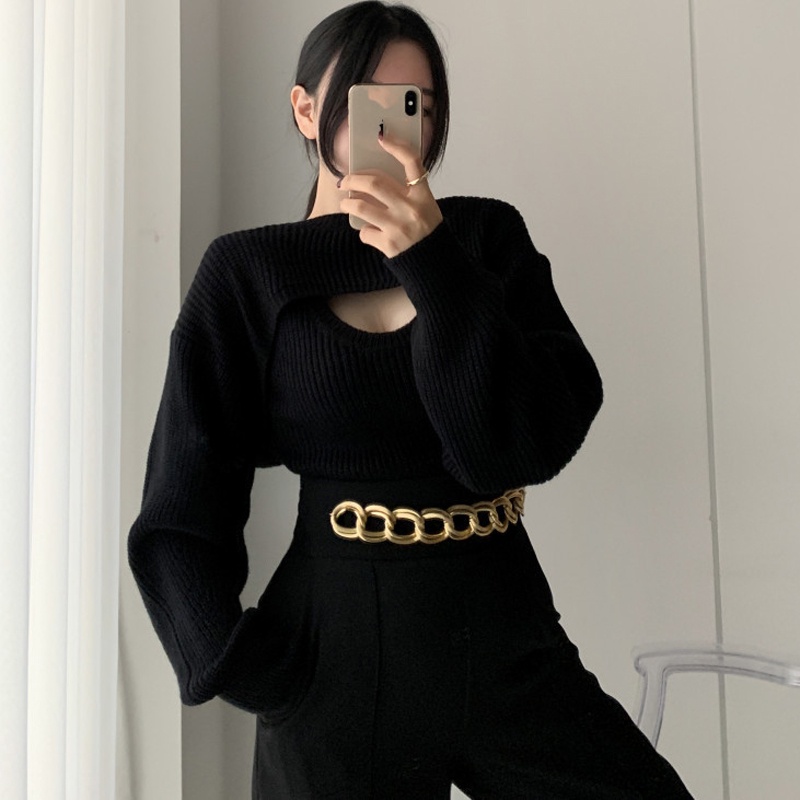 Set hai món Áo không tay IELGY và Áo khoác ngoài thời trang cho nữ