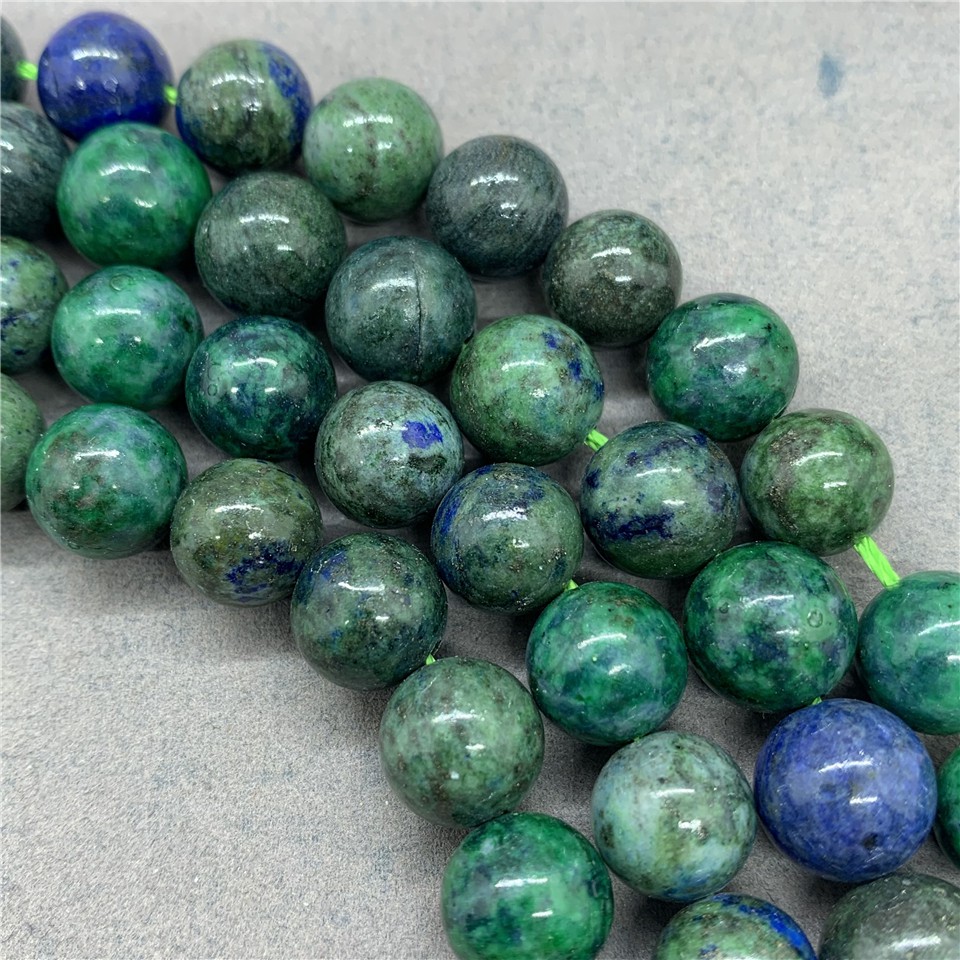 Chuỗi hạt đá ngọc lưu ly 4-12mm sang trọng màu xanh lam dáng tròn