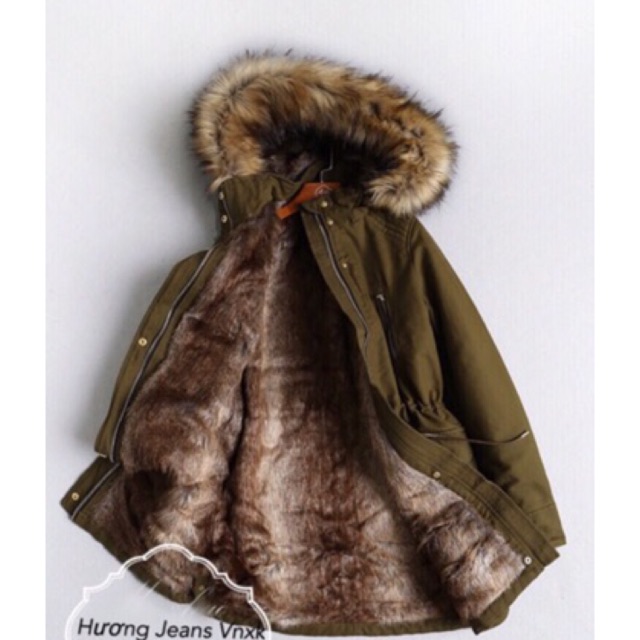 Parka Pull&pear lót lông cực ấm pass(szM)