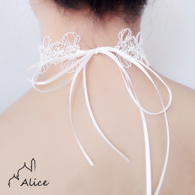 Vòng cổ ren trắng - Phụ kiện choker ren đeo cổ