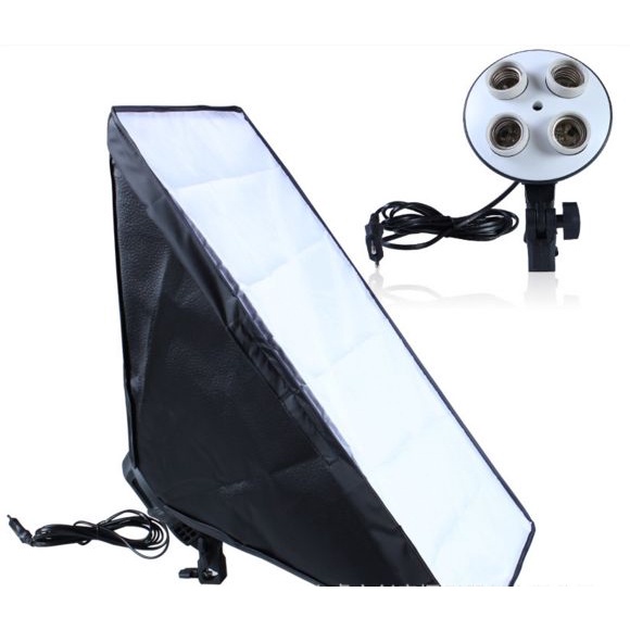 Combo Bộ Đèn Studio Công Suất Cao, Bộ 3 Đèn Softbox 4 Bóng Led360 20W/40W 5500K, Tổng 240W/480W, Setup Phòng Quay Chụp