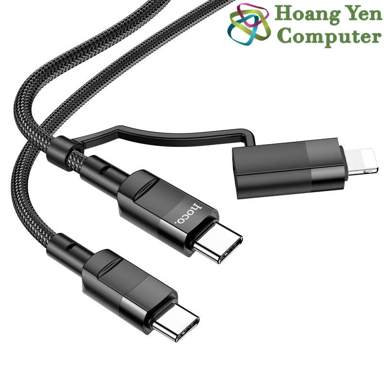 Cáp Sạc Nhanh Hoco U106 2in1 (Type C to Light hoặc Type C to Type C) - BH 12T Chính Hãng - Hoàng Yến Computer