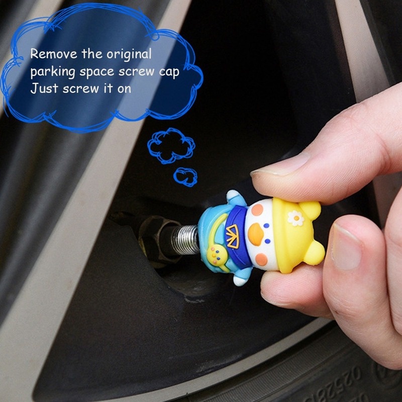 Nắp Van Bánh Xe Hơi Bằng Cao Su ABS Chống Bụi In Họa Tiết Hoạt Hình Dễ Thương