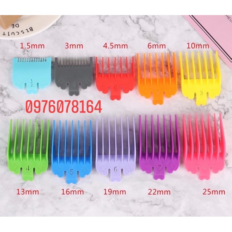 Combo 10 cữ tông đơ lắp được nhiều dòng tông đơ fade kemei, chaoba Jame