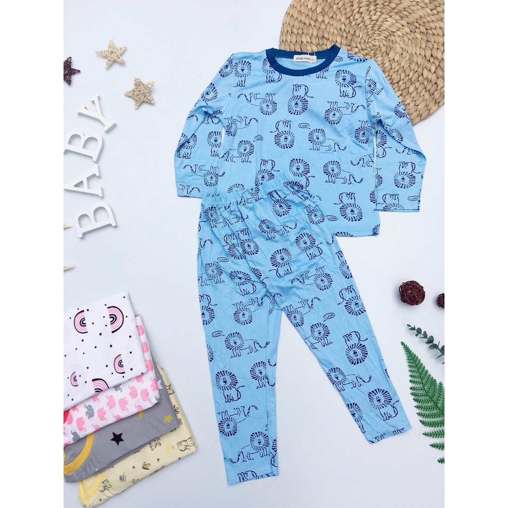 [Bé 18-32kg] Bộ Dài tay SIZE ĐẠI voi hồng Minky Mom Thun Lạnh mềm mịn mát cho bé trai, bé gái từ 18-32kg [ HÀNG CHUẨN ]