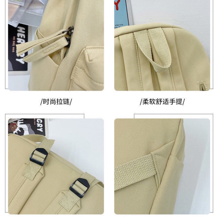 Ba Lô Đi Học Thêu Hình Gấu Dễ Thương Cho Nữ