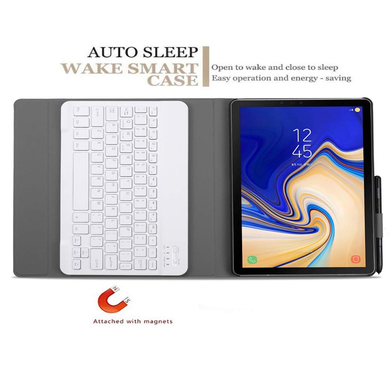 Bao Da Kèm Bàn Phím bluetooth Không Dây Sang Trọng Cho Samsung Galaxy Tab S7 FE 12.4 SM-T733 SM-T736 Vỏ
