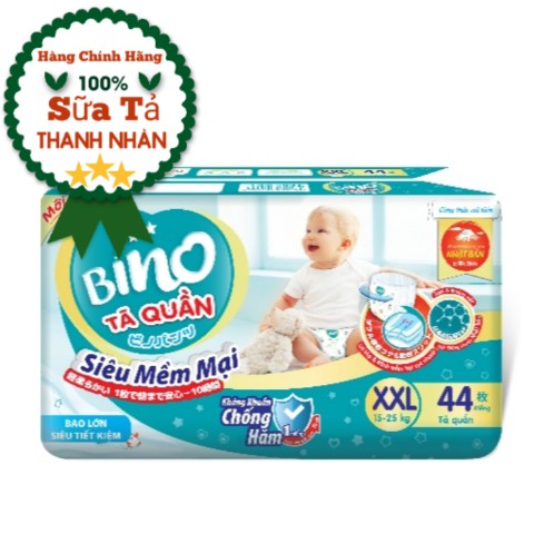 Tã quần BINO XXL44 💝tặng kèm 3 miếng trị giá 22k 💝 công nghệ NHẬT sự lựa chon phù hợp cho ví của bạn