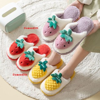 SẴN DÉP BÔNG ĐI TRONG NHÀ MÙA ĐÔNG HÌNH HOA QUẢ CUTE SIÊU ẤM (LOẠI  CAO CẤP) - DÉP ĐI TRONG NHÀ MÙA ĐÔNG ĐẾ CHỐNG TRƠN