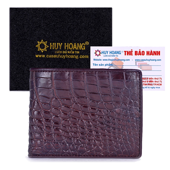 HP2785 - Bóp nam Huy Hoàng da cá sấu màu nâu đất