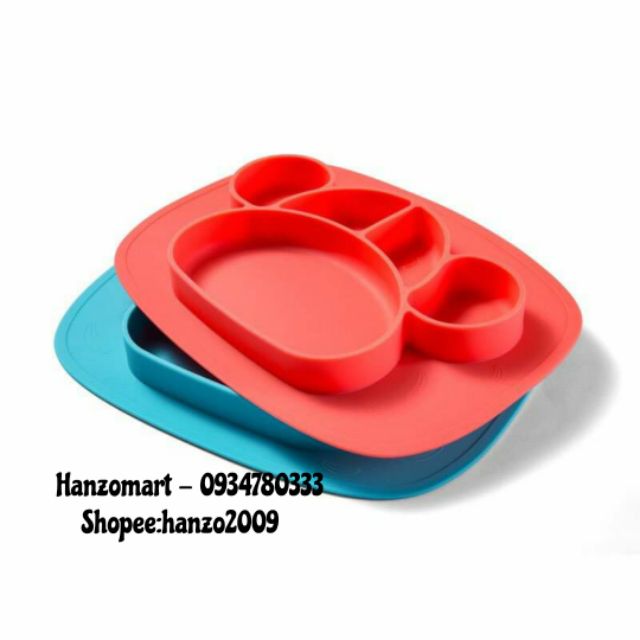 Khay ăn dặm silicon chống đổ hình gấu cho bé không kèm thìa)