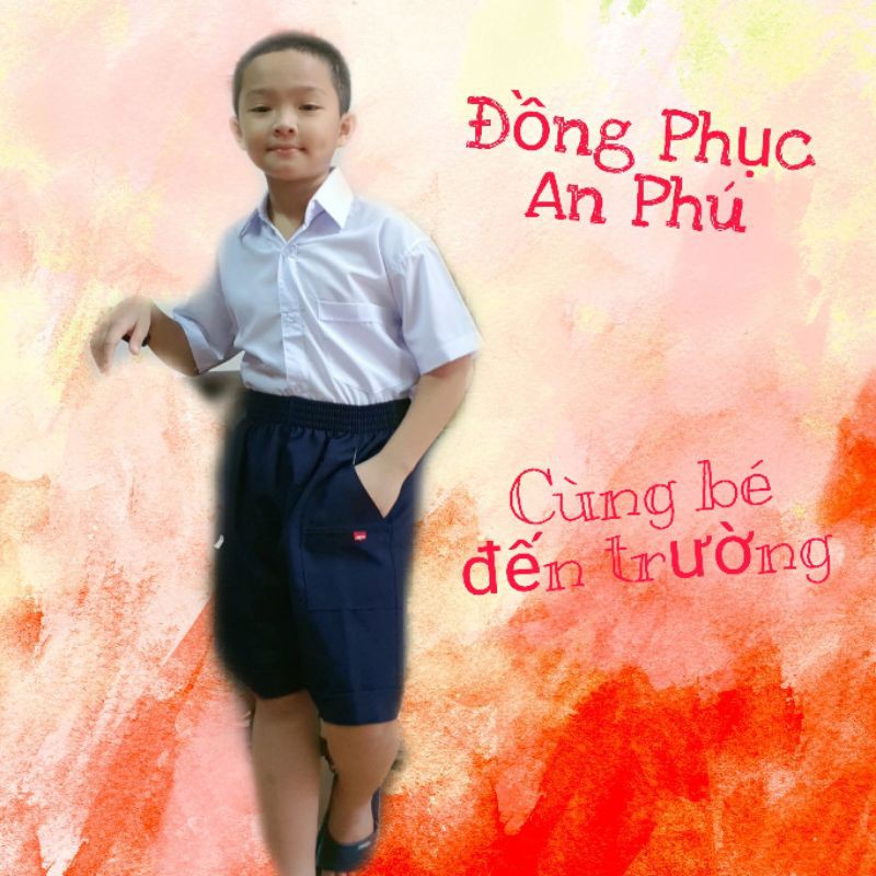 AP08- Quần đùi học sinh lưng thun, quần short học sinh cấp 1 cấp 2 xưởng may hàng loại 1