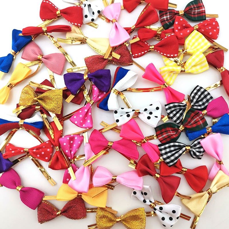 Bộ 50 Nơ 35mm Tự Làm Trang Trí Cây Thông Giáng Sinh