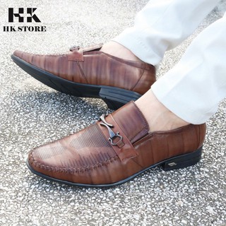 Giày tây lười nam 💝 HK.STORE 💝 da bò cao cấp dập vân thời trang cực đẹp, siêu bắt mắt thích hợp quần tây, quần jean (g
