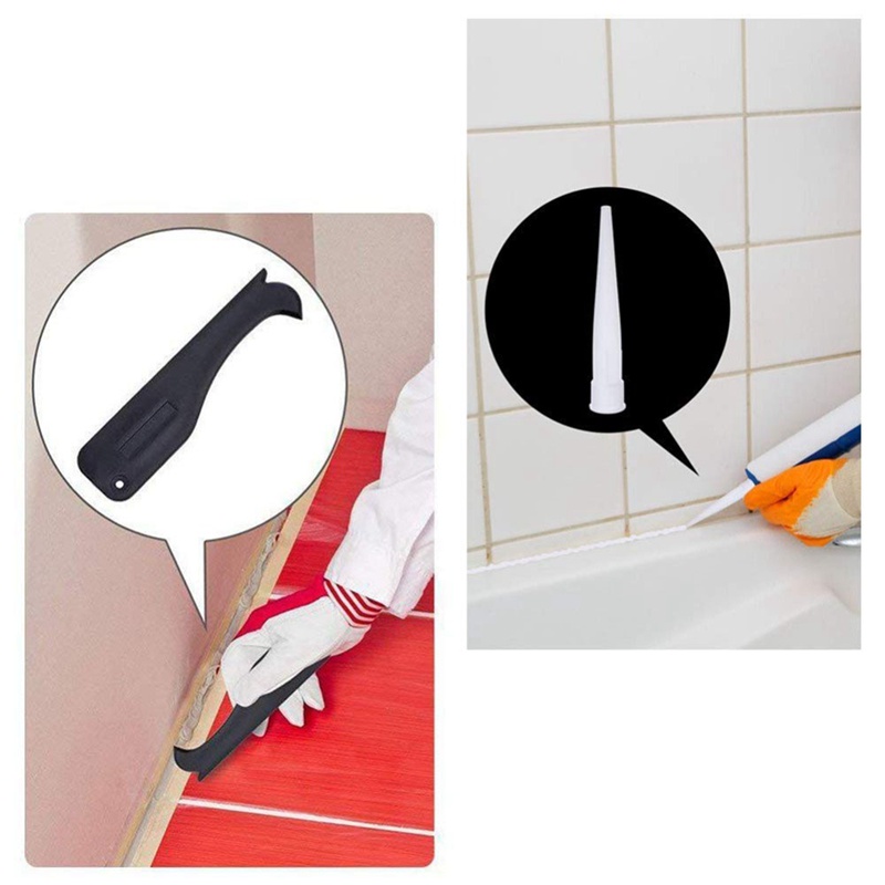 Bộ dụng cụ tạo keo 17 miếng Dụng cụ hoàn thiện keo Silicone Dụng cụ hoàn thiện keo chà ron và vòi Caulk và nắp Caulk