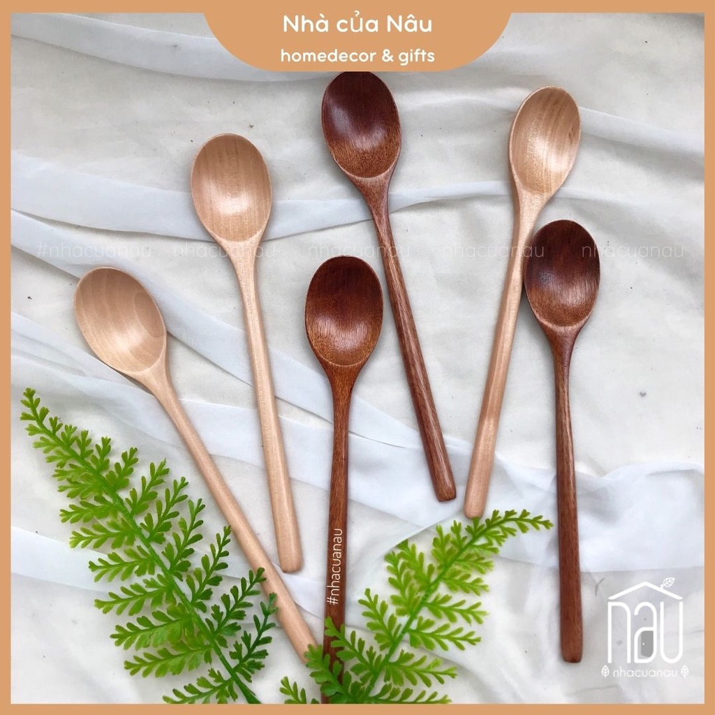 Thìa gỗ cán dài phong cách Hàn Quốc cho người lớn