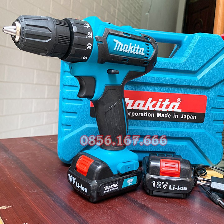 (FREESHIP) Máy khoan dùng Pin MAKITA 18V -  - Pin 2Ah - Máy bắn vít, vặn vít - 100% Lõi Đồng