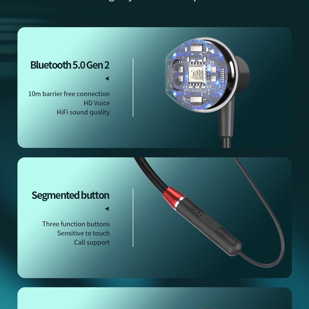 Tai Nghe Bluetooth quàng cổ PH18 Pin trâu 10 Tiếng Kiểu Dáng Thể Thao Hàng cao cấp Bảo hành 12 Tháng 1 ĐỔI 1