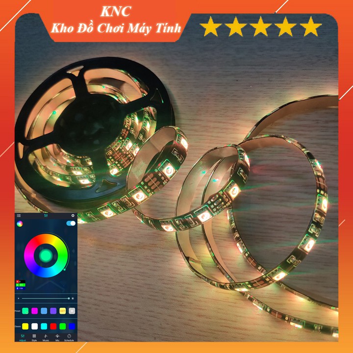 Dây Led Strip 5v RGB Dán Cạnh Bàn Trang Trí Góc Làm Việc Chỉnh Màu Qua App Điện Thoại