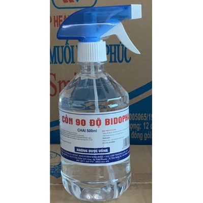 Cồn trắng 90 độ Bidopha có vòi xịt chai 500ml/ 1000ml - Cồn Bidopha có vòi xịt 90 độ chai 0,5 lít / 1 lít