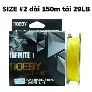 Dây pe câu lóc x8 siêu bền noeby size 1.2/1.5/2/2.5/5 dài150m, dây dù pe câu lure cá lóc cá chẽm câu lục câu cá biển