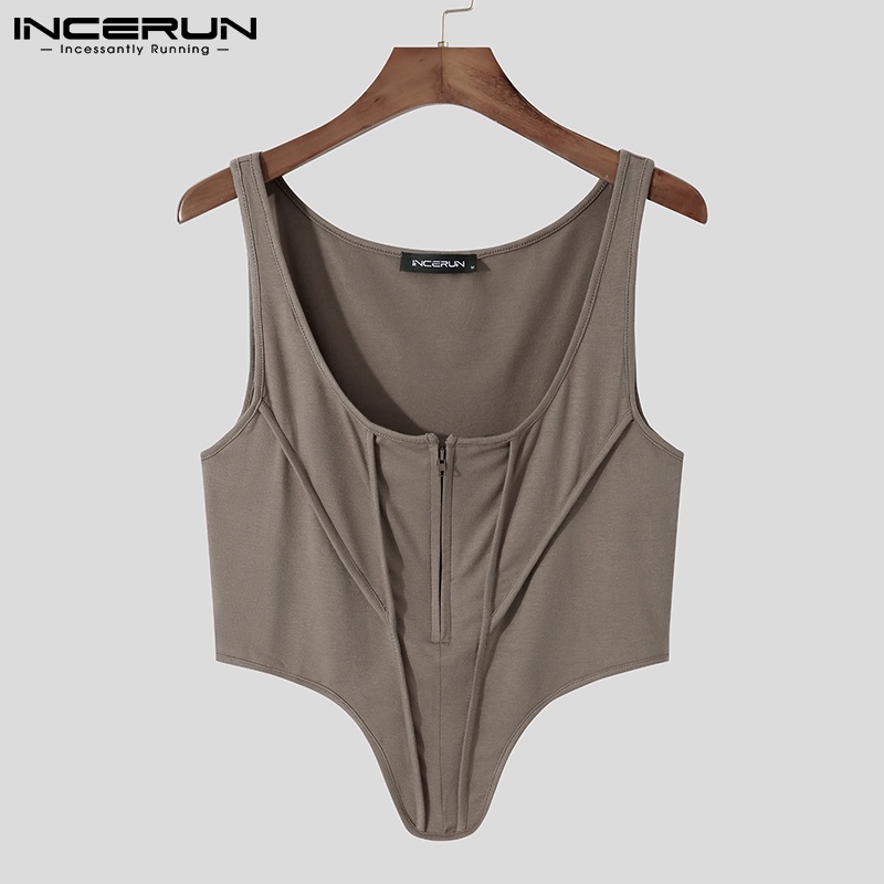Áo Croptop Sát Nách Phối Khóa Kéo Thời Trang Mùa Hè Cho Nam