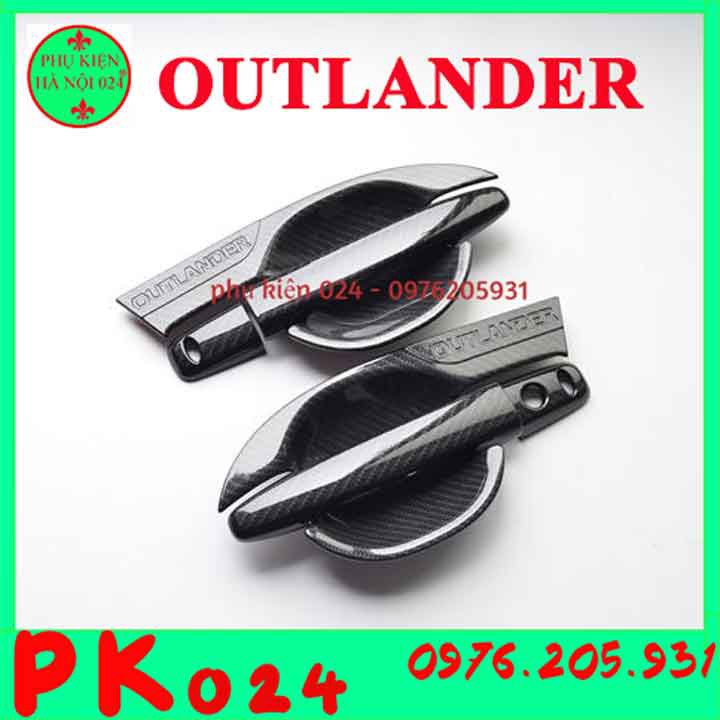 [Outlander 2016-2020] Bộ Ốp Tay Nắm, Hõm Cửa Outlander 2016 2017 2018 2019 2020 Vân Cacbon