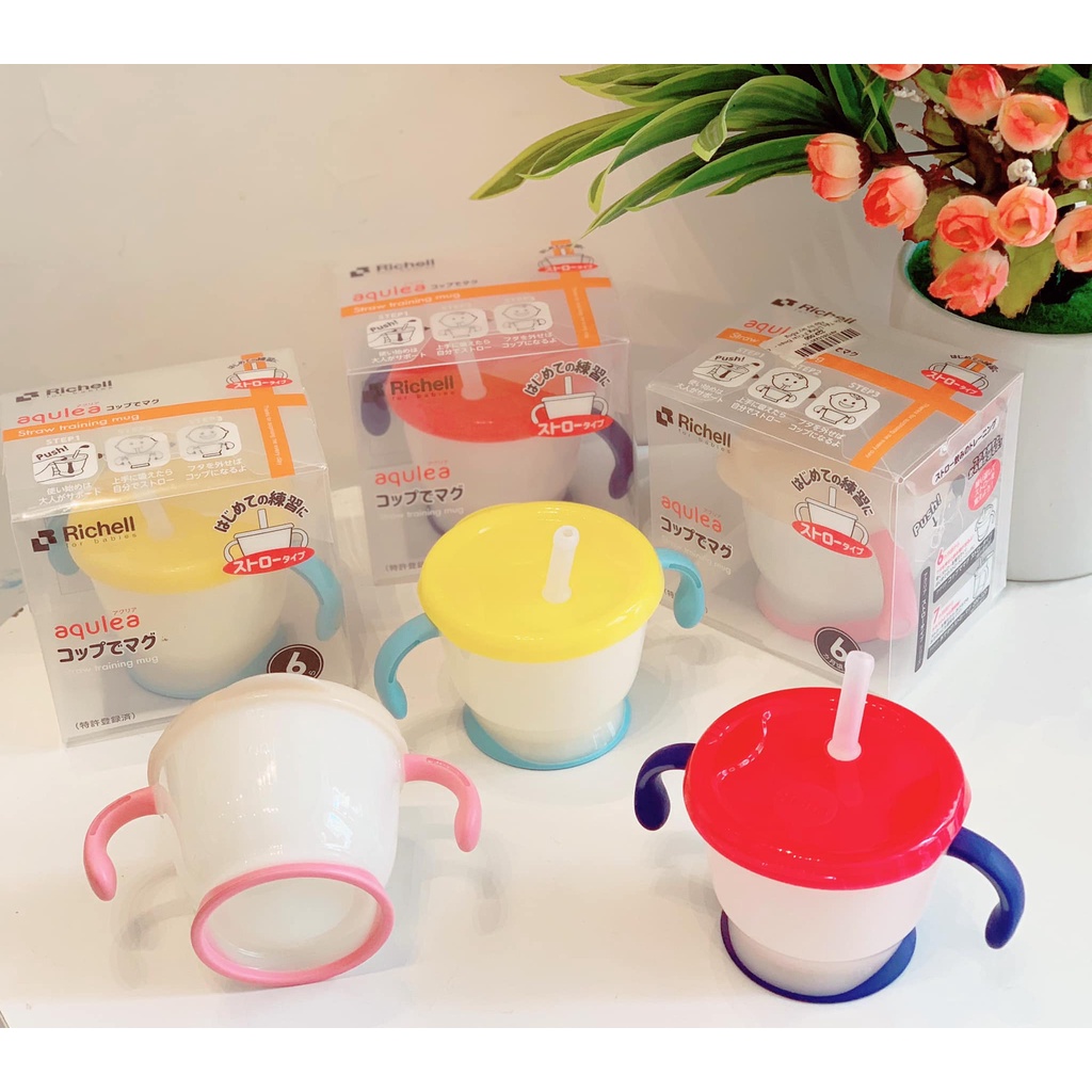[CHÍNH HÃNG] Cốc tập uống 3 giai đoạn tiện lợi cho bé Richell
