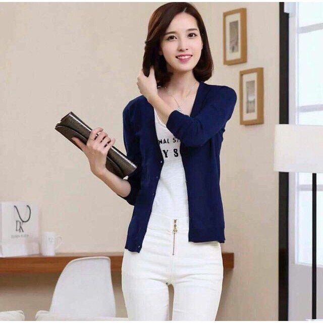 Áo khoác cadigan len nút bọc hàng nhập QC | ATB | BigBuy360 - bigbuy360.vn