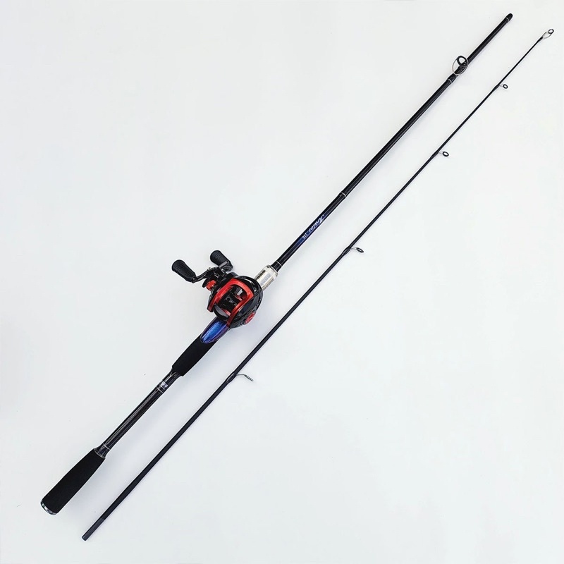 Bộ Cần Câu Lure Máy Ngang Kratos- máy ngang tặng kèm dây câu lure và bộ mồi câu