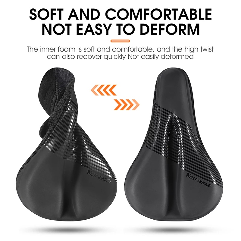 Vỏ bọc yên xe đạp leo núi WEST BIKING bằng da PU + gel silicone mềm chống trượt khôn