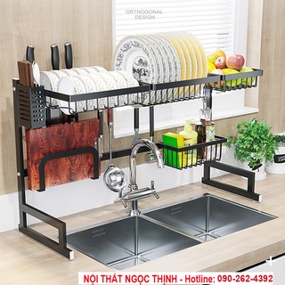Kệ chén 100% inox Kệ đa năng LATOKI sơn tĩnh điện chống gỉ đặt bồn rửa chén tiện lợi - Dài 85cm - Hàng loại 1