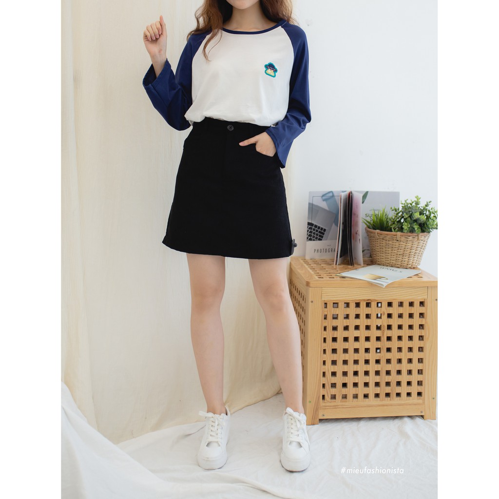 [Miều Fashionista] Áo tay dài form rộng thêu hình ATD UFO