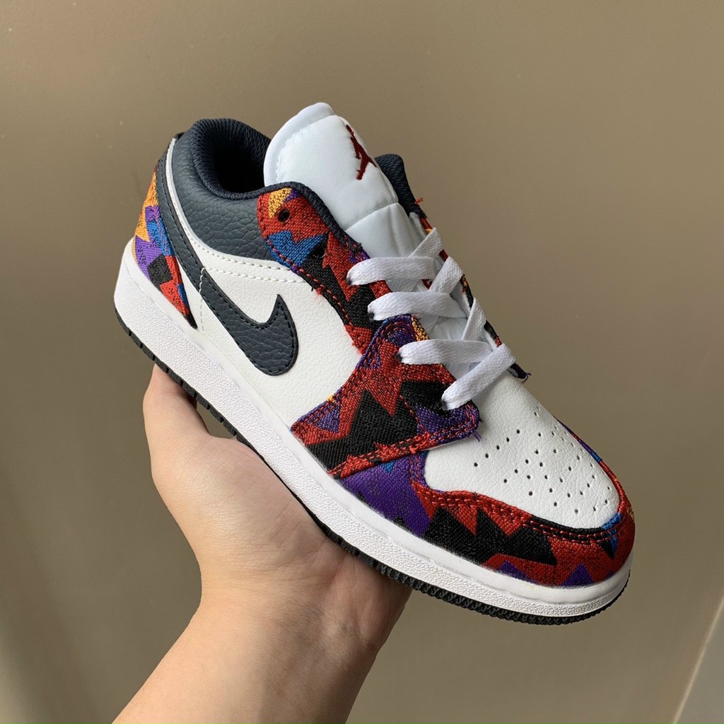 [ jordan 1 low thổ cẩm ] giày thể thao nam nữ 1/1 hót trend