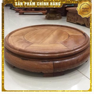 Kỷ đế tròn gỗ hương đỏ Kỷ tròn - Đôn tròn không chân - Đế bát hương (đồ thờ gỗ, kê bát hương)