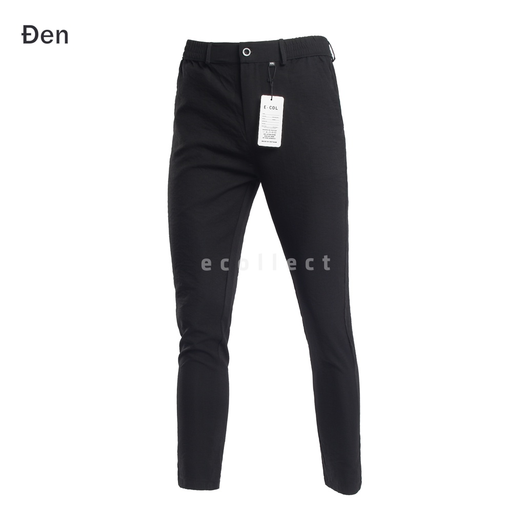 Quần đũi nam dài ống suông Ecollect quần tây nam vải đũi xước nhật dày dặn co giãn đa chiều