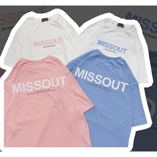 Áo Thun tay lỡ YAYSHOP phông unisex nam nữ cotton mềm mịn in MISSOUT họa tiết basic cực xinh