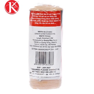 BĂNG THUN 4 IN (3 móc) QM  ELASTIC BANDAGE (hộp 12 cuộn)
