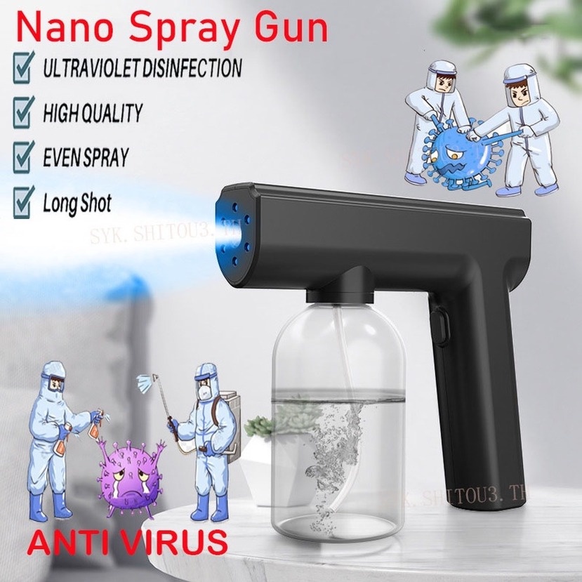 【COD】 500ml Súng phun sương nano Blu-ray  không dây cầm tay vệ sinh tiệt trùng môi trường đa năng tiện lợi~ready stock