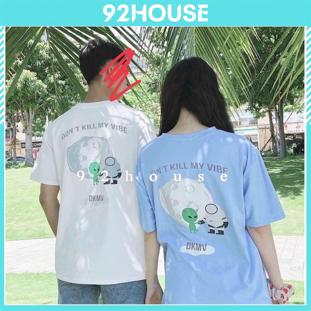 Áo thun tay lỡ unisex tình bạn freesize form rộng tay lỡ