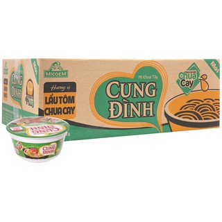 Thùng 12 tô mì khoai tây Cung Đình lẩu tôm chua cay 80g
