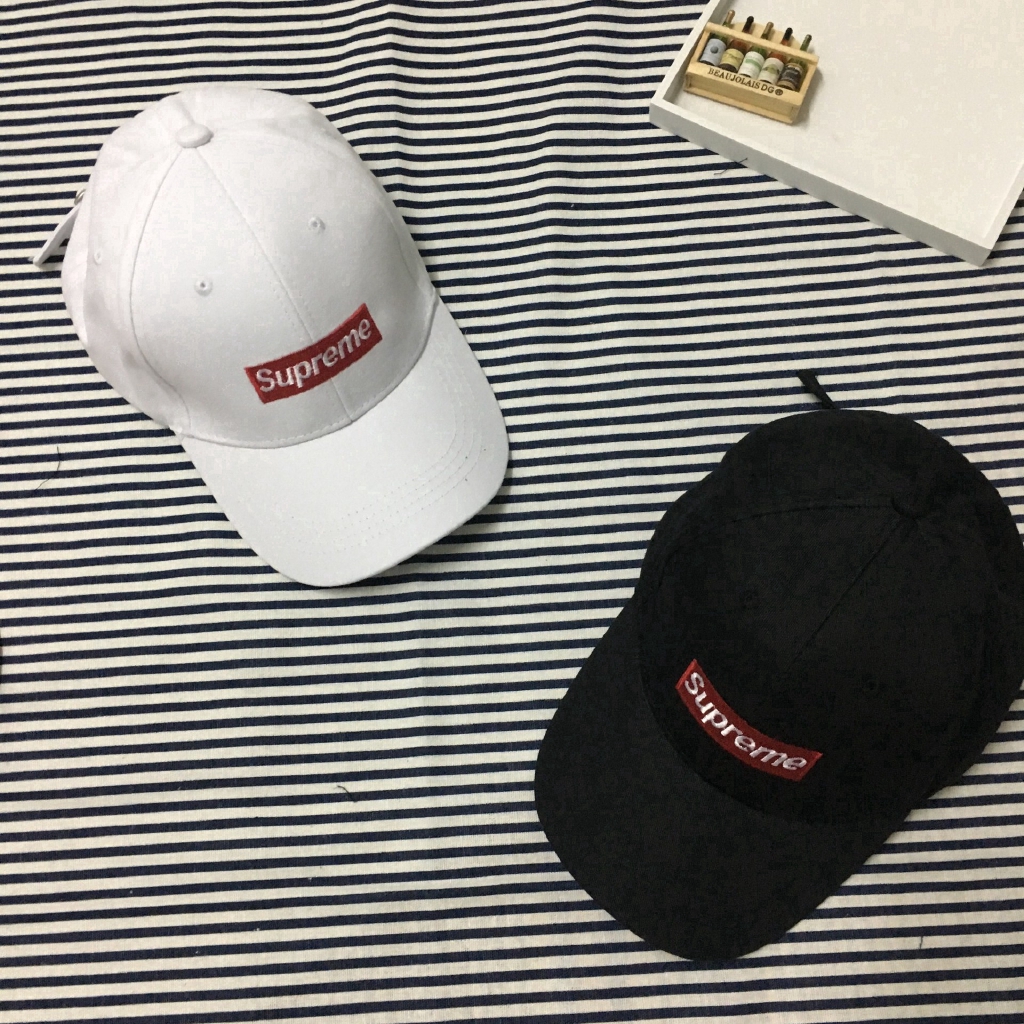 Korean Version Supreme Baseball Hat Men and Women Couple Cap Phiên bản Hàn Quốc Mũ lưỡi trai tối cao Mũ đôi nam nữ