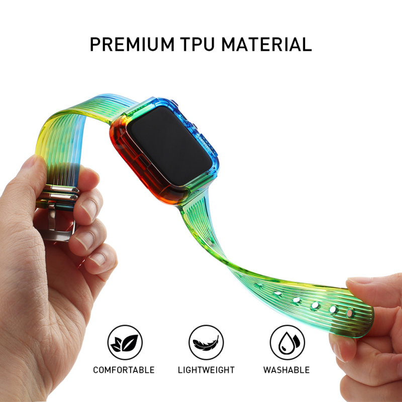 Dây Đeo Tpu 2 Trong 1 Cho Đồng Hồ Thông Minh Apple Watch 6 5 4 3 2 1 Se Kích Thước 38mm 42mm 40mm 44mm