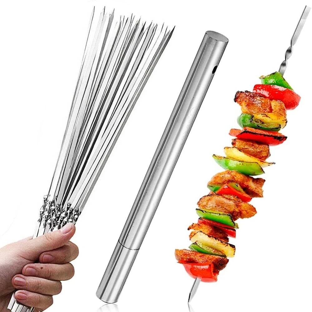 Set 50 Xiên Nướng Bbq Bằng Thép Không Gỉ Có Thể Tái Sử Dụng
