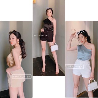 Áo phi lụa lệch vai