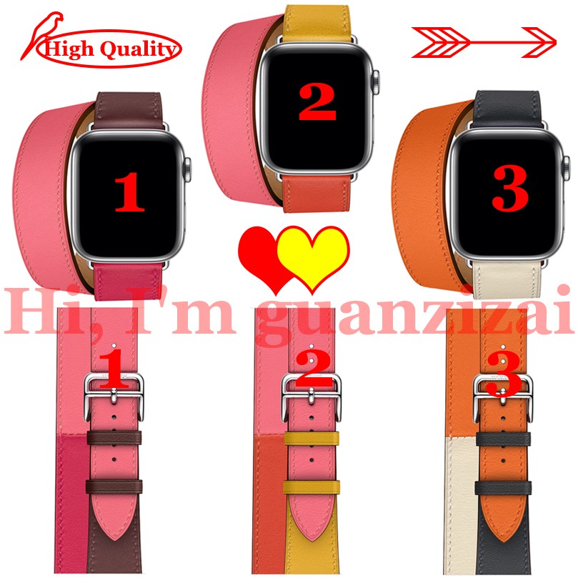 Dây đeo bằng da thời trang cho đồng hồ thông minh Apple Watch 4 / 3 / 2 / 1 / 40mm/44mm