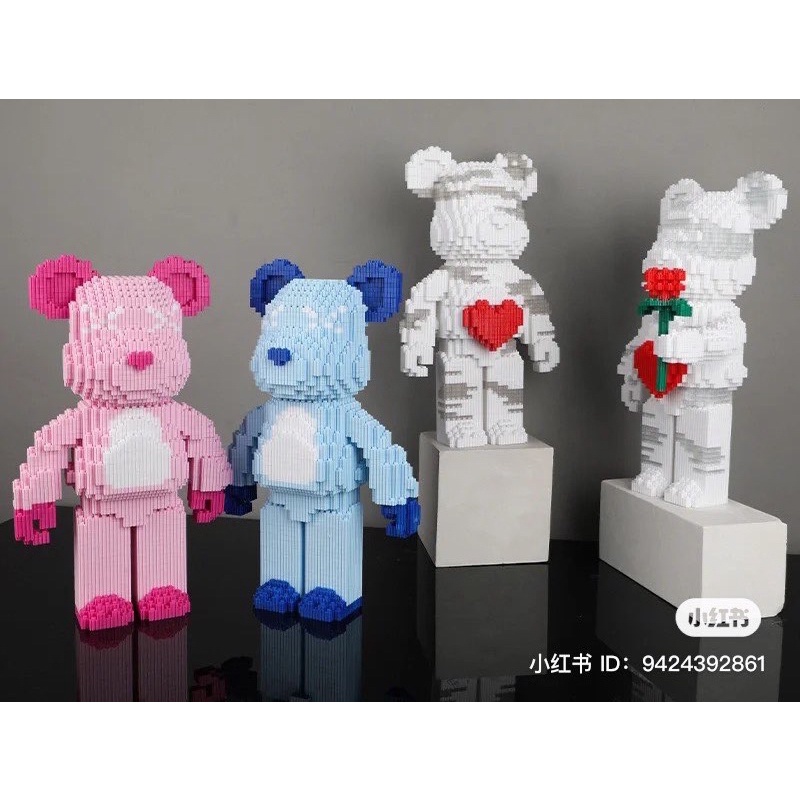 Mô Hình Lắp Ráp Lego 3D BEARBRICK - BST Bearbrick Size 35cm (Có Ngăn Kéo)