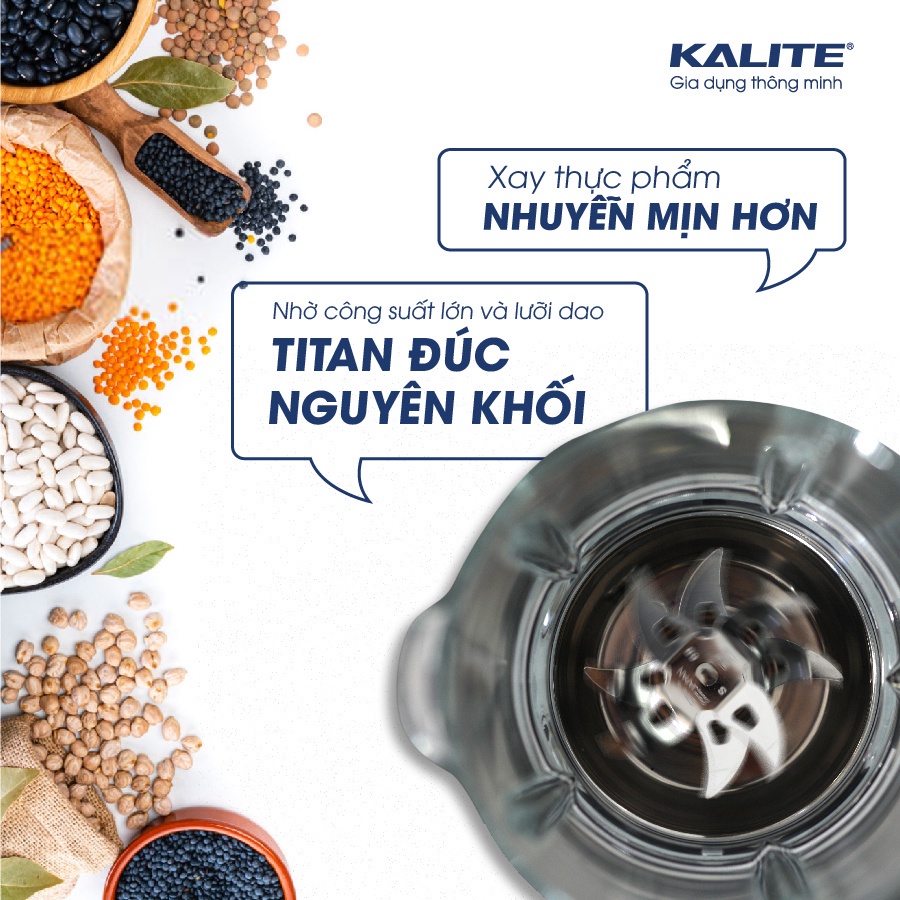 Máy làm sữa hạt đa năng Kalite KL 950, công suất 2700W, 1,75L, nắp cảm biến chống trào